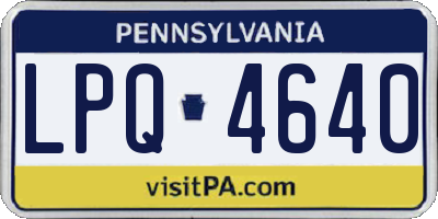 PA license plate LPQ4640