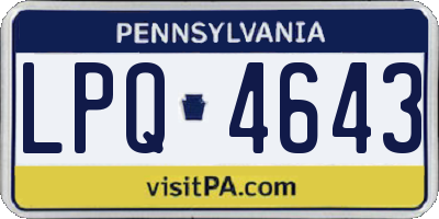 PA license plate LPQ4643