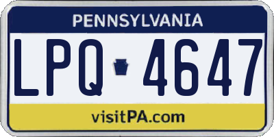 PA license plate LPQ4647