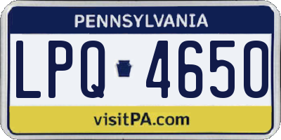 PA license plate LPQ4650
