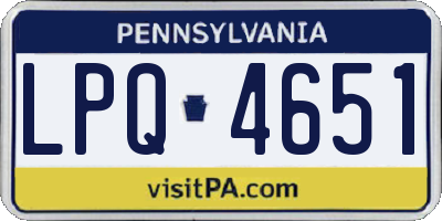 PA license plate LPQ4651