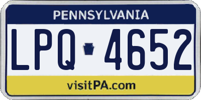 PA license plate LPQ4652