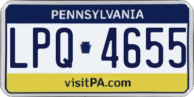 PA license plate LPQ4655