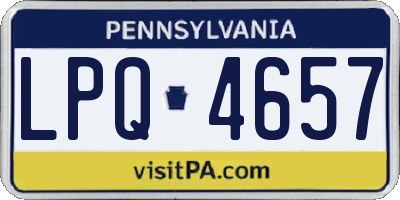 PA license plate LPQ4657