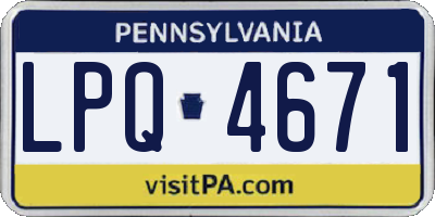 PA license plate LPQ4671