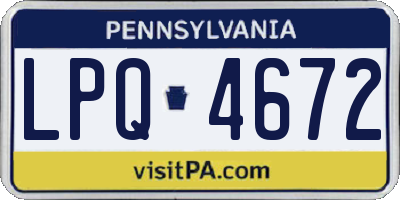 PA license plate LPQ4672