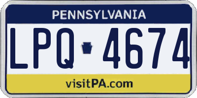 PA license plate LPQ4674