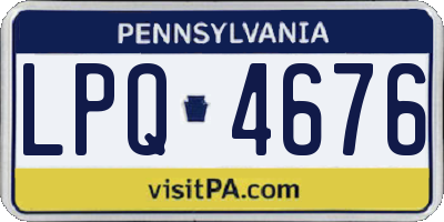 PA license plate LPQ4676