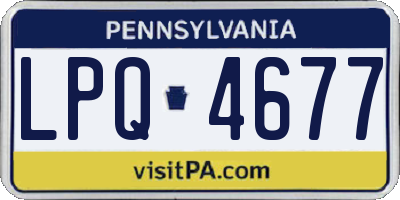 PA license plate LPQ4677