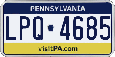 PA license plate LPQ4685