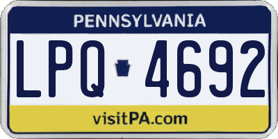 PA license plate LPQ4692