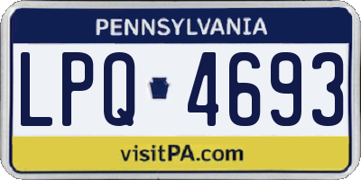 PA license plate LPQ4693