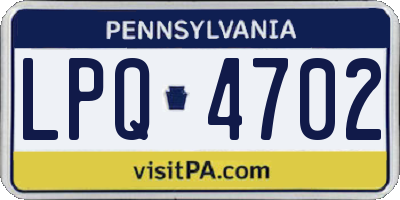 PA license plate LPQ4702