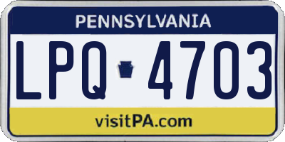 PA license plate LPQ4703