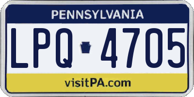 PA license plate LPQ4705