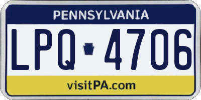 PA license plate LPQ4706