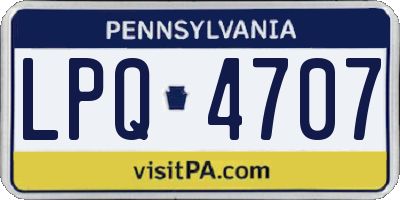 PA license plate LPQ4707
