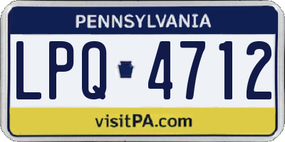 PA license plate LPQ4712