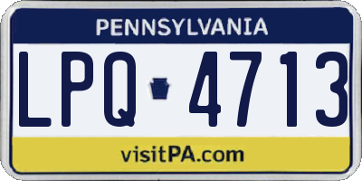 PA license plate LPQ4713