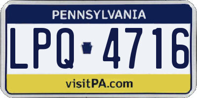 PA license plate LPQ4716