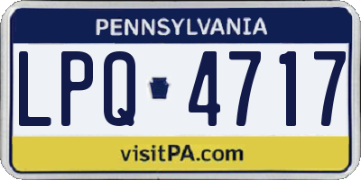 PA license plate LPQ4717