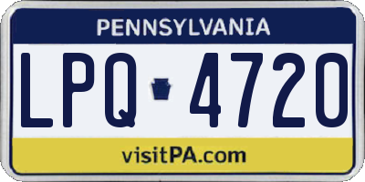 PA license plate LPQ4720