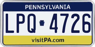 PA license plate LPQ4726