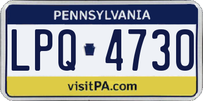 PA license plate LPQ4730