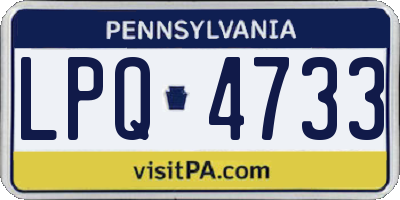 PA license plate LPQ4733