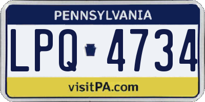 PA license plate LPQ4734