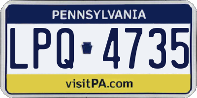 PA license plate LPQ4735