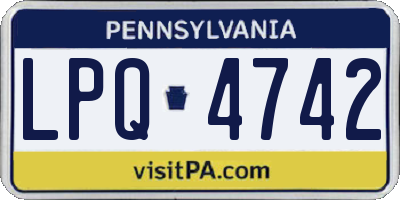 PA license plate LPQ4742
