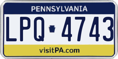 PA license plate LPQ4743