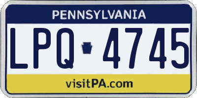 PA license plate LPQ4745
