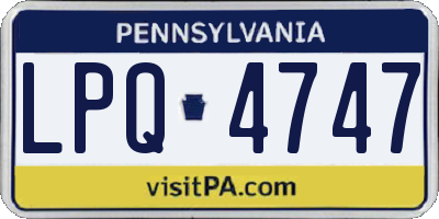 PA license plate LPQ4747