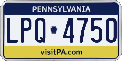 PA license plate LPQ4750