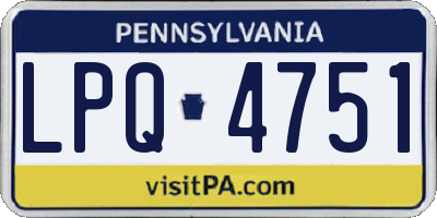 PA license plate LPQ4751