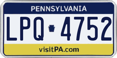 PA license plate LPQ4752