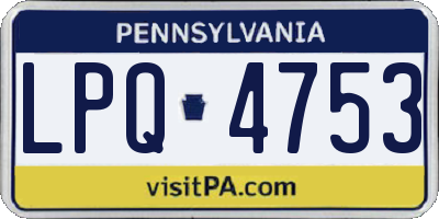 PA license plate LPQ4753