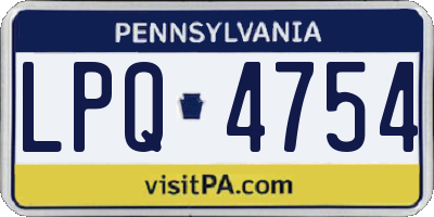 PA license plate LPQ4754