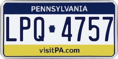 PA license plate LPQ4757