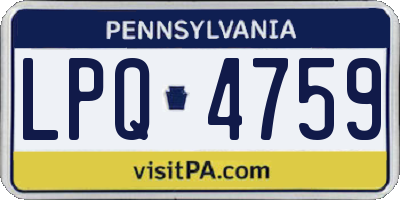 PA license plate LPQ4759