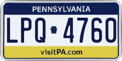 PA license plate LPQ4760