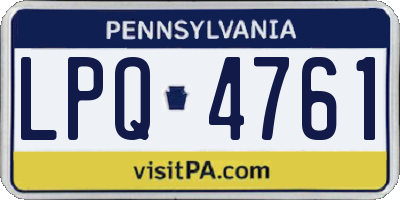 PA license plate LPQ4761