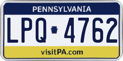 PA license plate LPQ4762