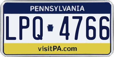 PA license plate LPQ4766