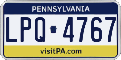 PA license plate LPQ4767