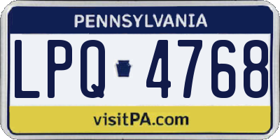 PA license plate LPQ4768