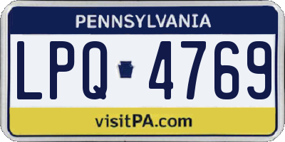 PA license plate LPQ4769