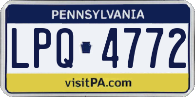 PA license plate LPQ4772